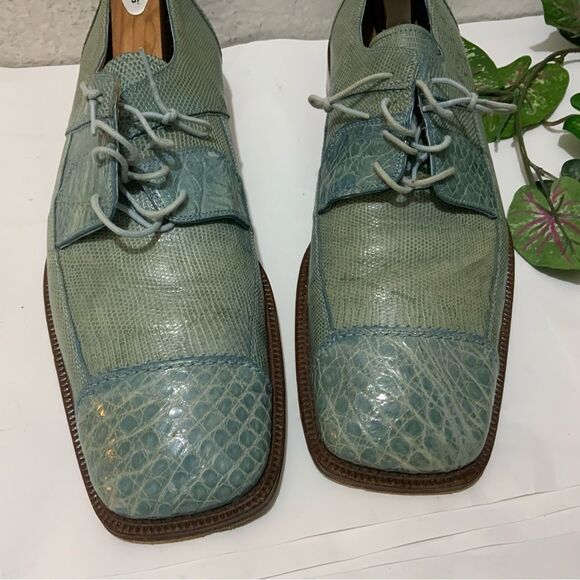 David Eden Lizard Lace-Up Mens Dress Shoes size 11 - Picture 2 of 16